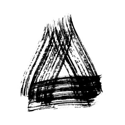 Black grunge brush strokes in triangle form