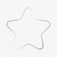 Silver glowing rounded star shape frame vector