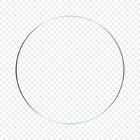 Silver glowing circle frame isolated on background. Shiny frame with glowing effects. illustration. vector