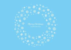 Merry Christmas background with snowflakes in circle vector