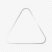 Silver glowing rounded triangle frame vector