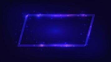 Neon double quadrangle frame vector