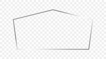 Silver glowing tetragon shape frame vector