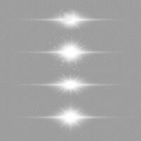 White horizontal light effect of lens flares vector