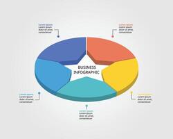 5 circle template for infographic for presentation for 5 element with star inside vector