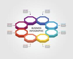 Octagon step chart template for infographic for presentation for 8 element timeline vector