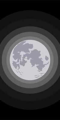 Mountain view and moon with gradation and landscape
