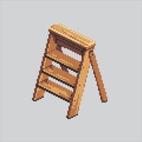 Pixel art illustration Ladder. Pixelated Library Ladder. Library Ladder pixelated for the pixel art game and icon for website and game. old school retro. vector