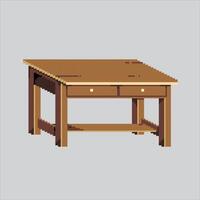 Pixel art illustration Wooden Table. Pixelated Library Table. Library education Table pixelated for the pixel art game and icon for website and game. old school retro. vector