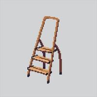 Pixel art illustration Ladder. Pixelated Library Ladder. Library Ladder pixelated for the pixel art game and icon for website and game. old school retro. vector