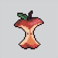 Pixel art illustration Apple Fruit. Pixelated Red Apple. Red Apple Fruit pixelated for the pixel art game and icon for website and game. old school retro. vector