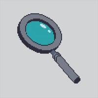 Pixel art illustration Magnifying Glass. Pixelated Lup. Lup Magnifying Glass icon pixelated for the pixel art game and icon for website and game. old school retro. vector