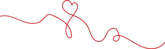 Red line forming a heart shape vector