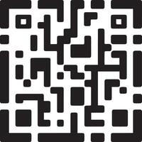 A simplified black and white QR code vector