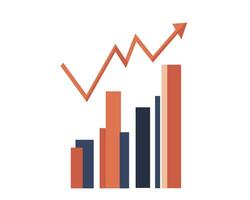 Bar Chart with Upward Trend on White vector