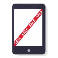 A smartphone with a SALE text across the screen vector