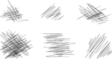 Collection of line patterns on white vector