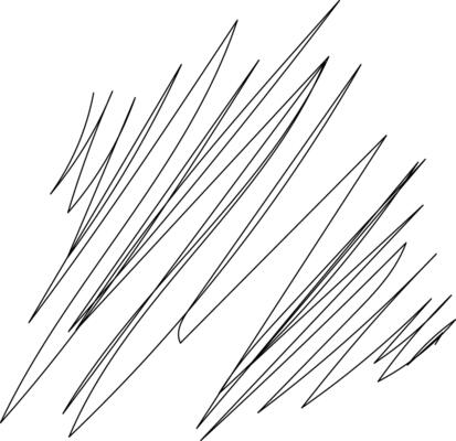 Abstract overlapping black and white lines in chaotic design.