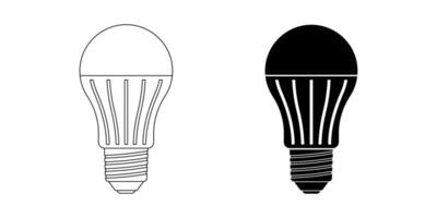 side view led light bulb icon set vector