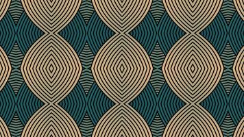 Kaleidoscope pattern of brown and teal striped geometric shapes. Ideal for wallpaper, fabric design, wrapping paper, and digital backgrounds. video
