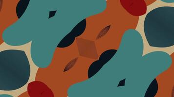 Geometric pattern with teal, orange, and black lines, featuring symmetry, a central star, and repeating shapes. Suitable for digital backgrounds. video