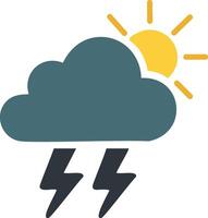 Partly cloudy with a thunderstorm vector