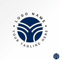 Logo design graphic concept abstract creative premium stock letter M or EM font ME unique line circle leaves Related monogram typography brand vector