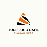 Logo design graphic concept creative premium stock initial sport S font badge emblem negative space triangle. Related monogram typography tech vector