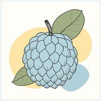 Custard Apple Fruit Illustration High Quality Digital Art of Custard Apple for Design and Print vector