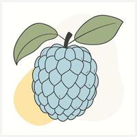 Custard Apple Fruit Illustration High Quality Digital Art of Custard Apple for Design and Print vector