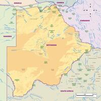 simple physical map of Botswana vector