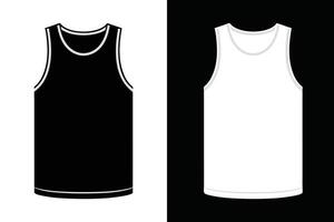 Black and white Men Tank Top Mock up vector