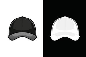 Black and white Color Cap Mock up vector