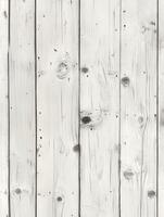 White wood planks with a rustic texture and visible knots and grains photo
