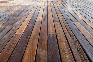 Wood decking with rich tones and detailed grain patterns in natural light photo