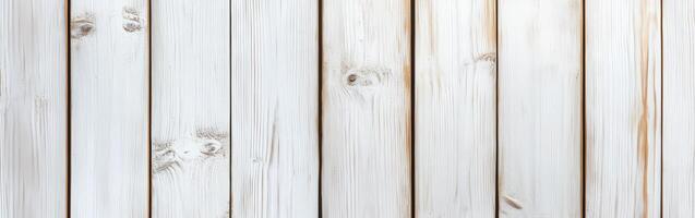 White wood planks texture with natural grain and knots photo