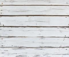 Textured white wood planks with rustic finish in natural light photo