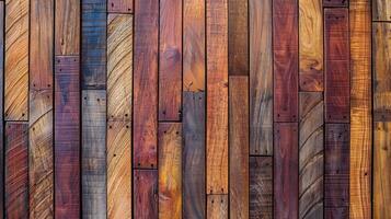Beautiful wood decking with rich colors and textures in natural light photo