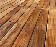 Wood decking close-up showcasing rich textures and warm tones photo