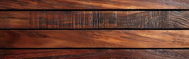 Wood decking surface with rich grain patterns in natural light photo