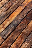 Wood decking with rich textures and warm tones in natural sunlight photo