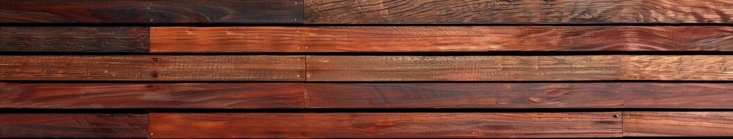 Wood decking boards arranged in a warm-toned pattern photo