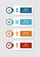 Business concept infographic template with swot analysis. vector
