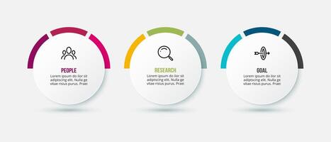 3 circles infographic template. vector