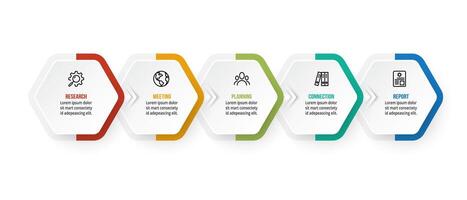 Timeline hexagon infographic template. vector