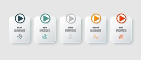 Infographic template with 5 options. vector