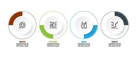 Business concept infographic template with percentage. vector