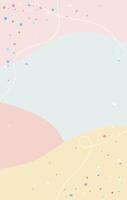 Greeting card or Invitation design decorated with confetti. Happy birthday card blank. Gentle template, frame vector