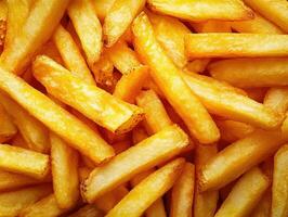 Crispy golden French fries served fresh from the fryer photo