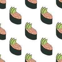 Seamless pattern with sushi for decorative print, wrapping paper, menu, wallpaper and fabric vector